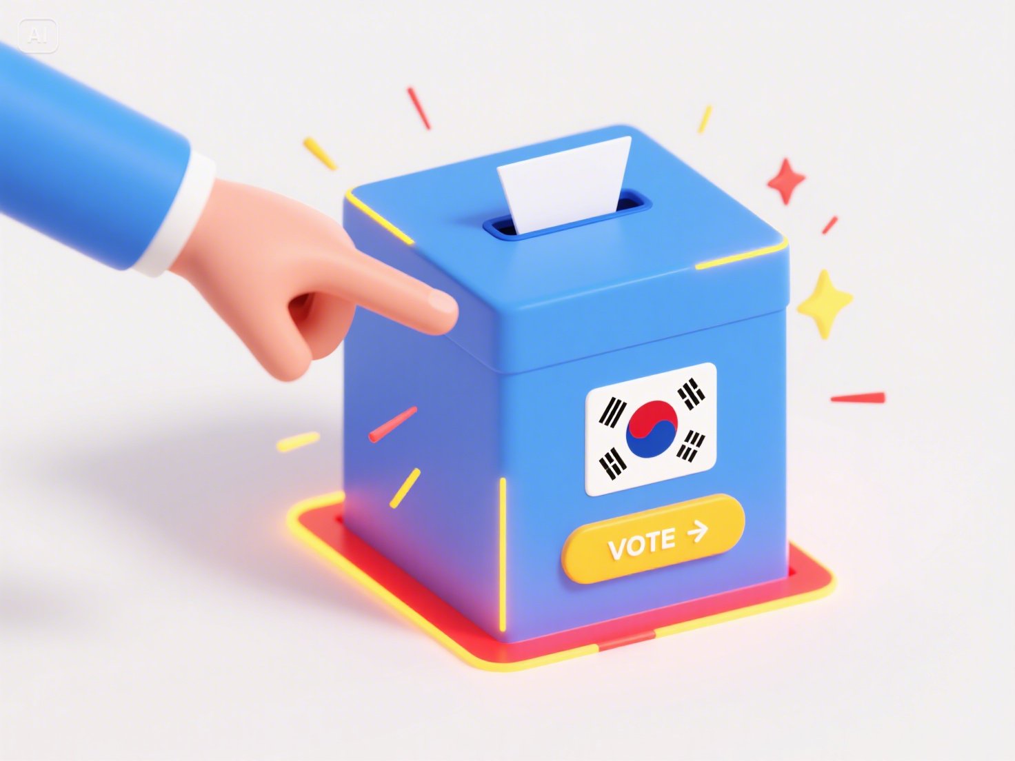 사전투표를 상징하는 투표함과 손가락 클릭 이미지, 고양시 투표 참여를 유도하는 시각 자료