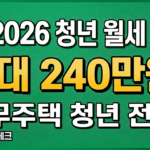 2026년 청년 월세 지원 최대 혜택 및 신청 자격 요약